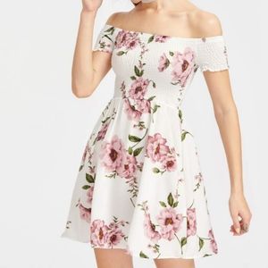Floral Printed off Shoulder Dress
